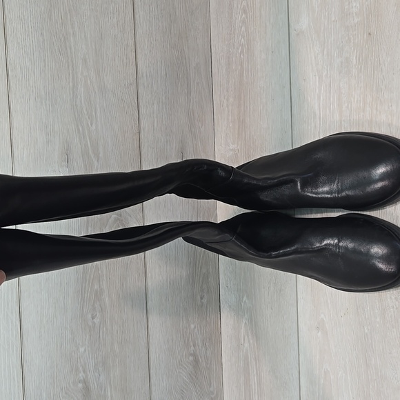 Stuart Weitzman Women Gillian 60 Microstretch Leather Riding Boots Shoes Sz 7 - Picture 6 of 16